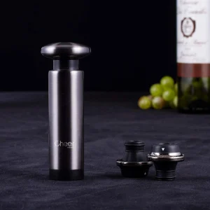 CHEER Manual Vacuum Pump With 2 Stoppers Wine Preserver Sealer with Date Markers