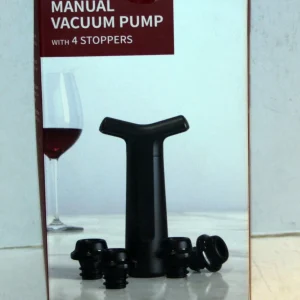Wine Saver Vacuum Pump with 4 Stoppers, Wine Stopper, Wine Preserver, Reusable
